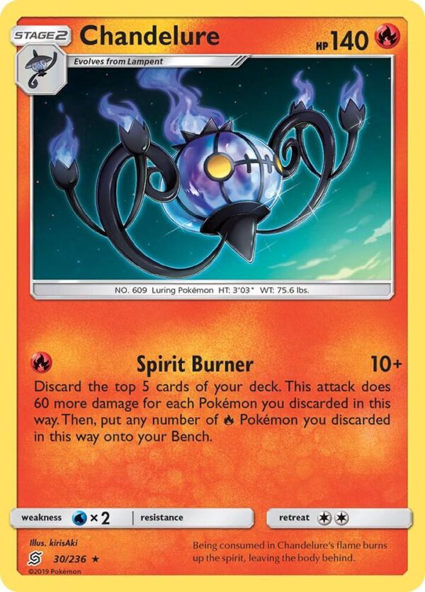 Chandelure 30/236 Reverse Holofoil SM – Unified Minds Chandelure 30/236 Reverse Holofoil SM – Unified Minds