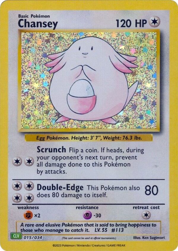 Chansey 015/034 Holofoil Trading Card Game Classic