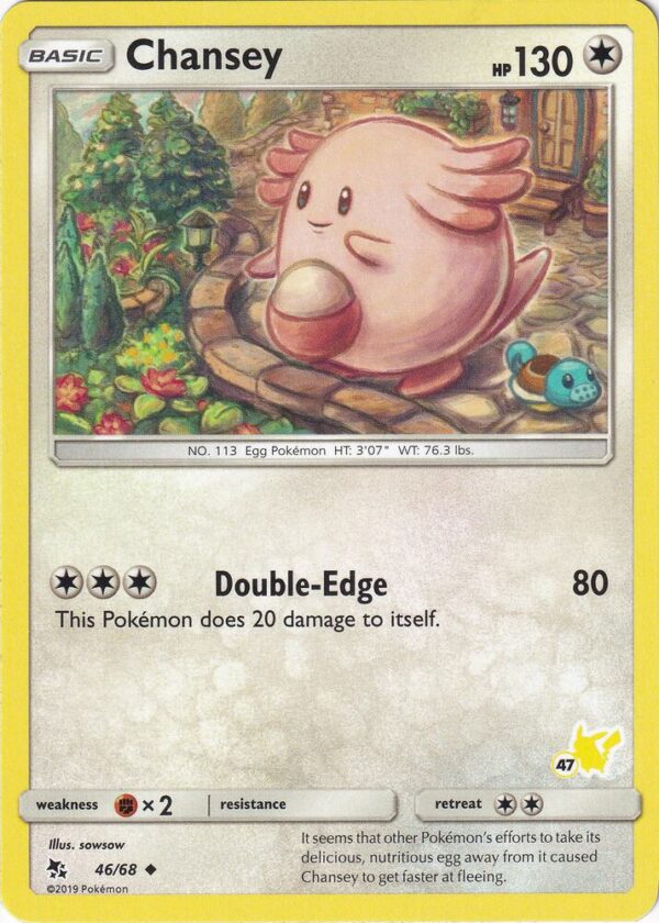 Chansey 46/68 (#47 Pikachu Stamped) 046/068 Normal Battle Academy Chansey 46/68 (#47 Pikachu Stamped) 046/068 Normal Battle Academy