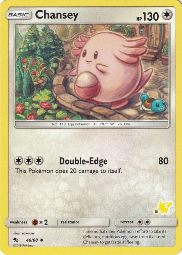 Chansey 46/68 (#5 Pikachu Stamped) 046/068 Normal Battle Academy