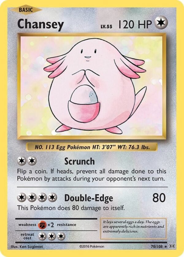 Chansey 70/108 Reverse Holofoil XY – Evolutions