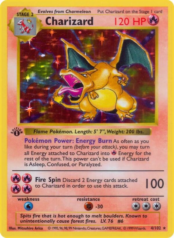 Charizard 004/102 Unlimited Holofoil Base Set (Shadowless) Charizard 004/102 Unlimited Holofoil Base Set (Shadowless)