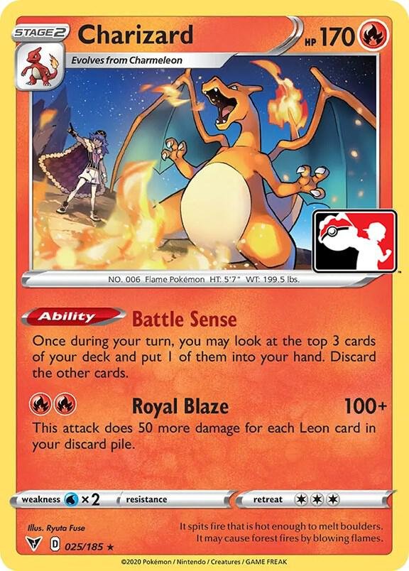 Charizard 025/185 Normal Prize Pack Series Cards Charizard 025/185 Normal Prize Pack Series Cards