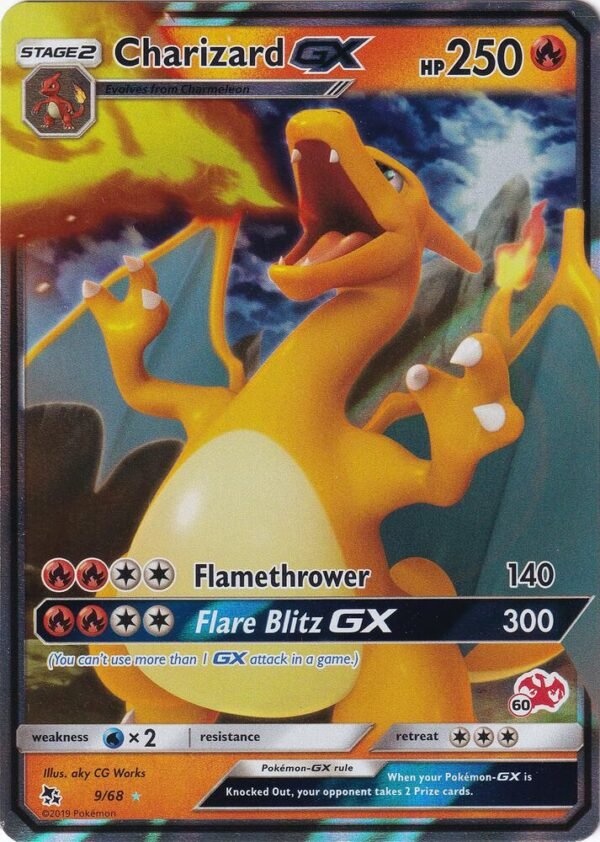 Charizard GX 9/68 (#60 Charizard Stamped) 009/068 Holofoil Battle Academy Charizard GX 9/68 (#60 Charizard Stamped) 009/068 Holofoil Battle Academy
