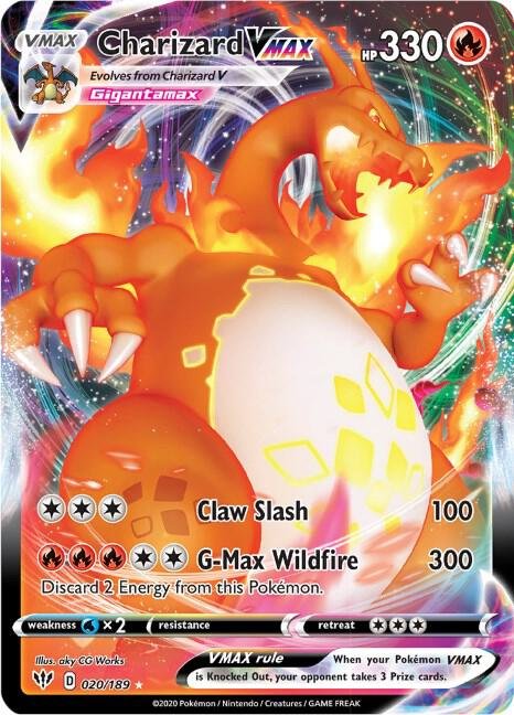 Charizard VMAX 020/189 Holofoil SWSH03: Darkness Ablaze Charizard VMAX 020/189 Holofoil SWSH03: Darkness Ablaze