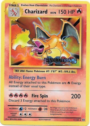 Charizard (XY Evolutions Prerelease) 11/108 Holofoil XY Promos Charizard (XY Evolutions Prerelease) 11/108 Holofoil XY Promos