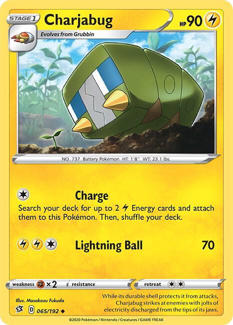 Charjabug 065/192 Reverse Holofoil SWSH02: Rebel Clash Charjabug 065/192 Reverse Holofoil SWSH02: Rebel Clash