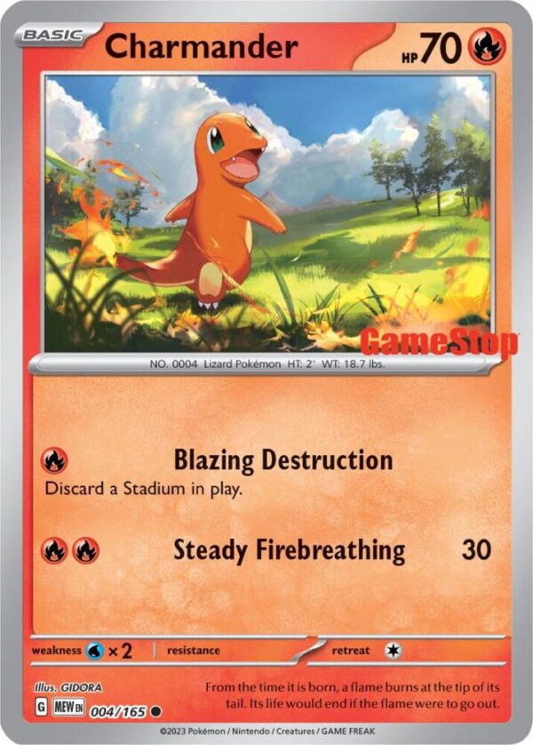 Charmander 004/165 (GameStop Exclusive) Reverse Holofoil Miscellaneous Cards & Products Charmander 004/165 (GameStop Exclusive) Reverse Holofoil Miscellaneous Cards & Products