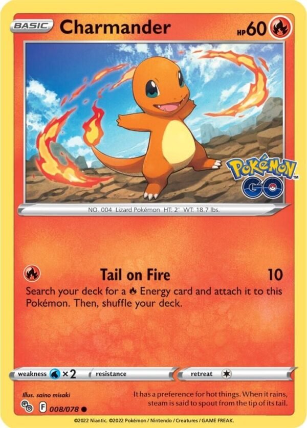 Charmander 008/078 Reverse Holofoil Pokemon GO