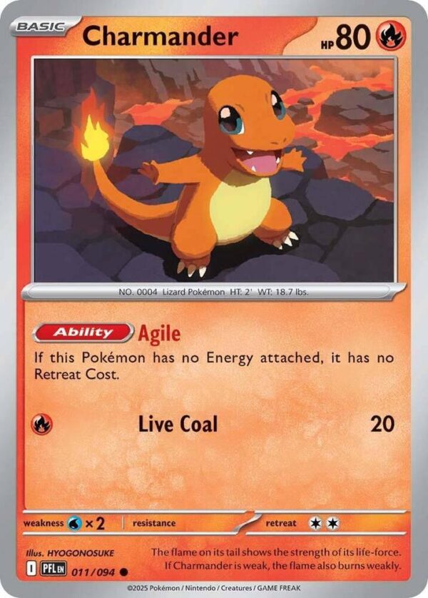 Charmander 011/094 Reverse Holofoil ME02: Phantasmal Flames