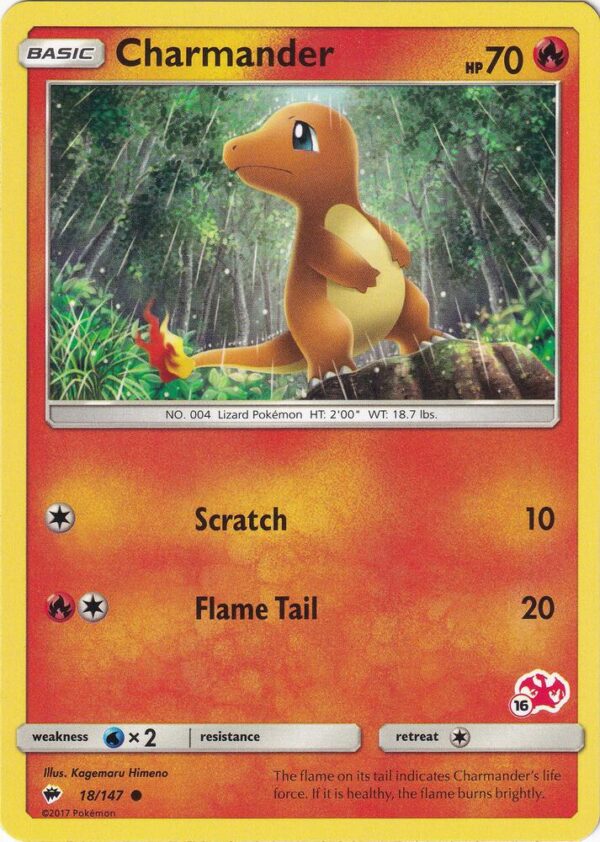 Charmander 18/147 (#16 Charizard Stamped) 018/147 Normal Battle Academy Charmander 18/147 (#16 Charizard Stamped) 018/147 Normal Battle Academy