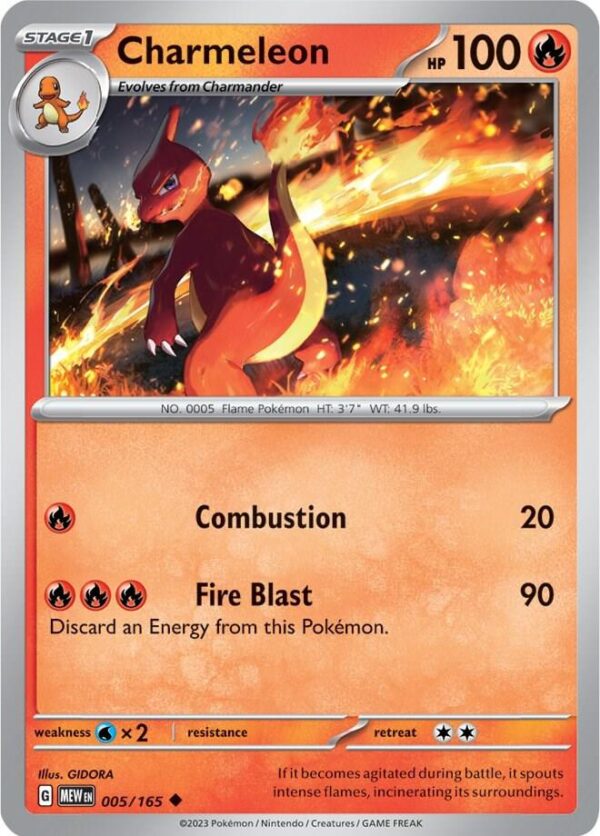 Charmeleon 005/165 Reverse Holofoil SV: Scarlet & Violet 151