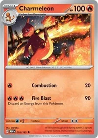 Charmeleon | 005/165 | Reverse Holofoil | SV: Scarlet & Violet 151