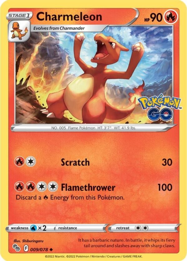 Charmeleon 009/078 Reverse Holofoil Pokemon GO