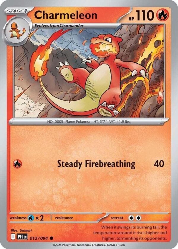 Charmeleon 012/094 Reverse Holofoil ME02: Phantasmal Flames