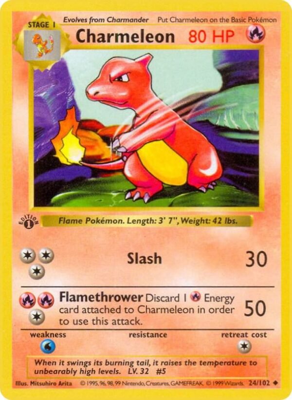 Charmeleon 024/102 1st Edition Base Set (Shadowless) Charmeleon 024/102 1st Edition Base Set (Shadowless)