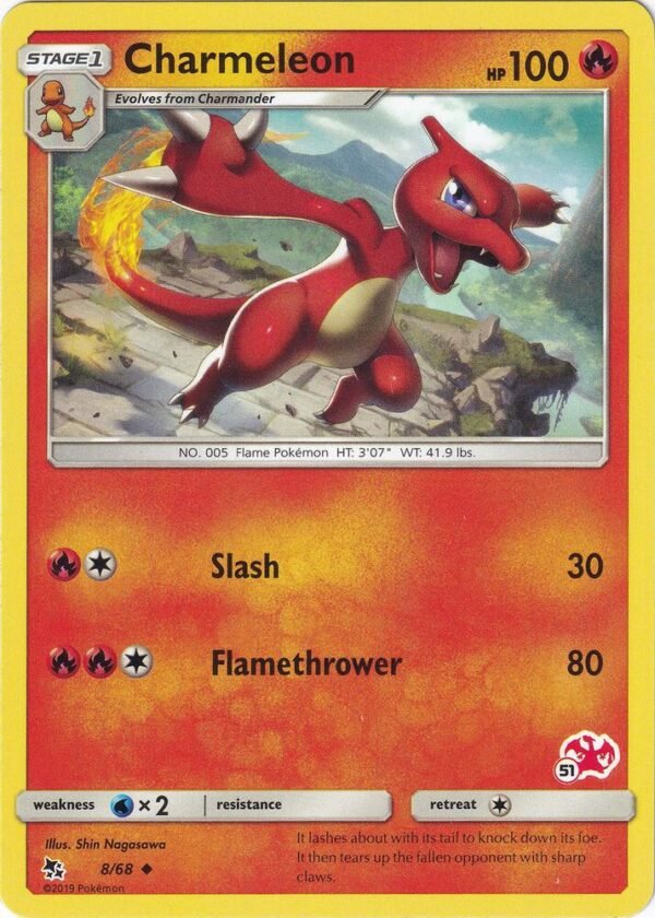 Charmeleon 8/68 (#51 Charizard Stamped) 008/068 Normal Battle Academy