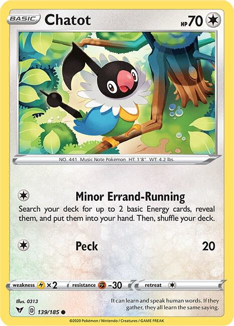 Chatot 139/185 Normal SWSH04: Vivid Voltage