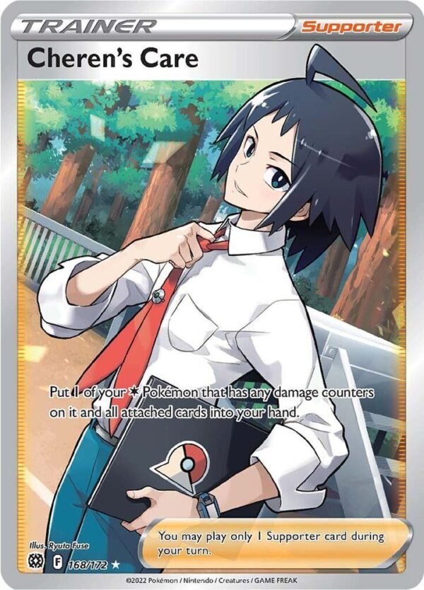 Cheren’s Care (Full Art) 168/172 Holofoil SWSH09: Brilliant Stars Cheren’s Care (Full Art) 168/172 Holofoil SWSH09: Brilliant Stars