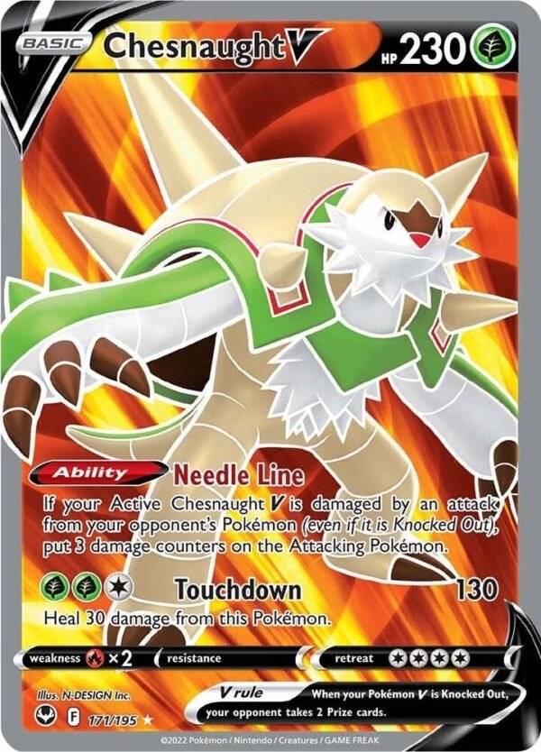 Chesnaught V (Full Art) 171/195 Holofoil SWSH12: Silver Tempest Chesnaught V (Full Art) 171/195 Holofoil SWSH12: Silver Tempest