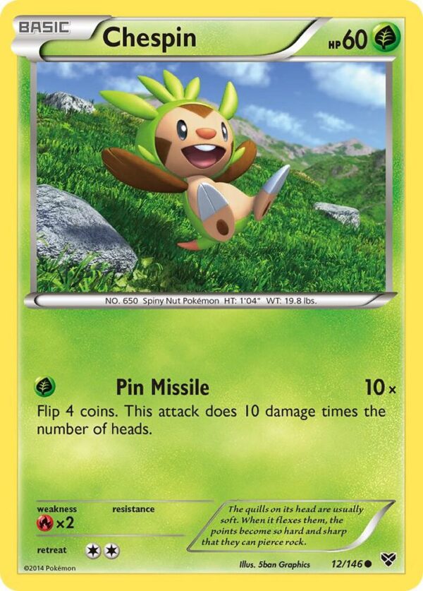 Chespin 12/146 Normal XY Base Set Chespin 12/146 Normal XY Base Set