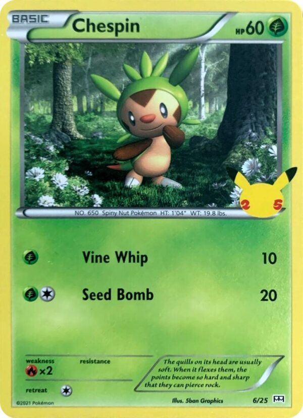 Chespin 6/25 006/025 Normal McDonald’s 25th Anniversary Promos Chespin 6/25 006/025 Normal McDonald’s 25th Anniversary Promos