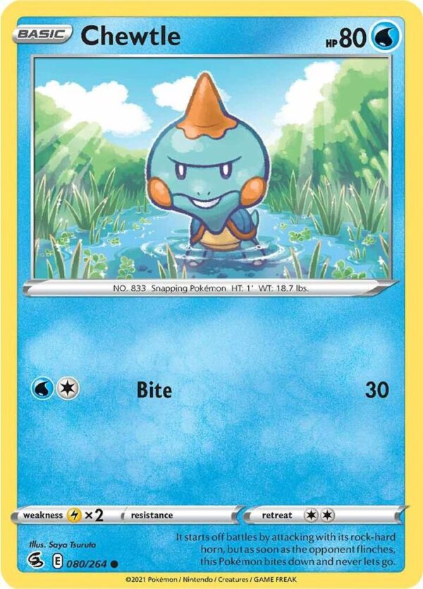 Chewtle 080/264 Reverse Holofoil SWSH08: Fusion Strike
