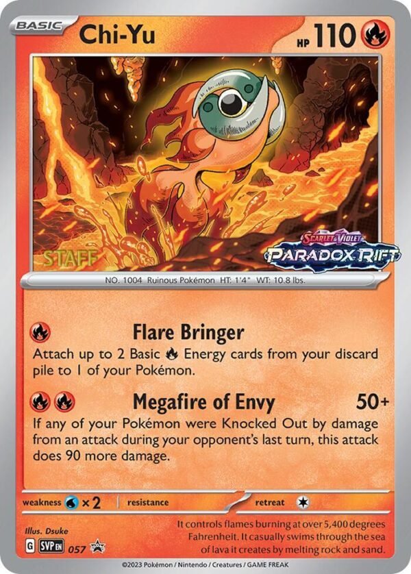 Chi-Yu 057 (Prerelease) [Staff] Holofoil SV: Scarlet & Violet Promo Cards