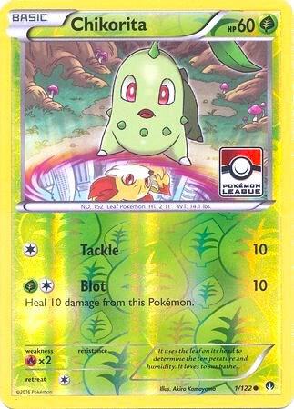 Chikorita 1/122 (Pokemon League) 001/122 Reverse Holofoil League & Championship Cards
