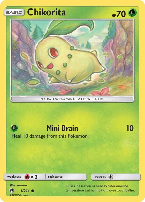 Chikorita (6) 6/214 Normal SM – Lost Thunder Chikorita (6) 6/214 Normal SM – Lost Thunder