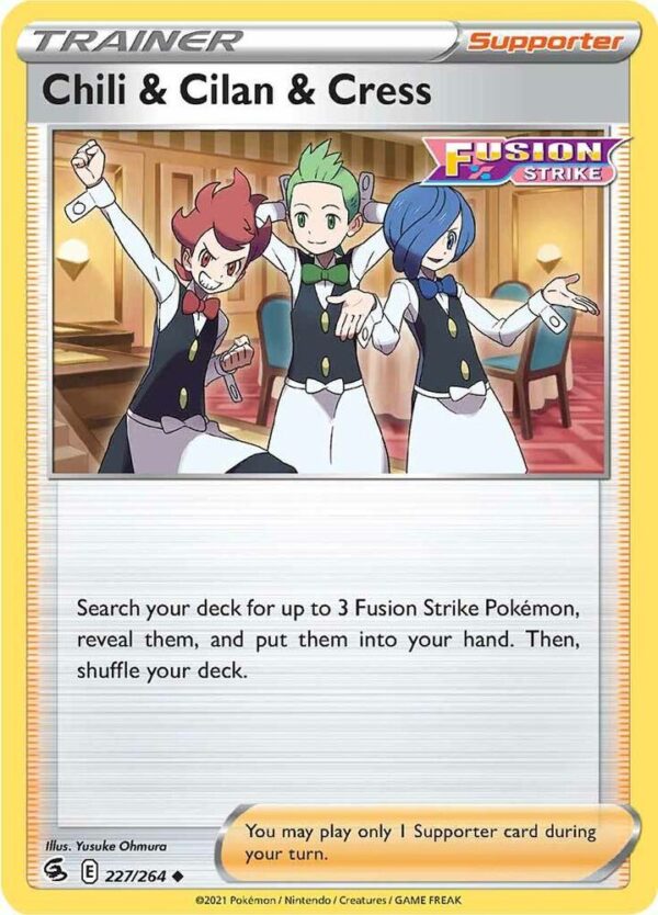 Chili & Cilan & Cress 227/264 Normal SWSH08: Fusion Strike