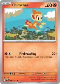 Chimchar | 031/167 | Reverse Holofoil | SV06: Twilight Masquerade