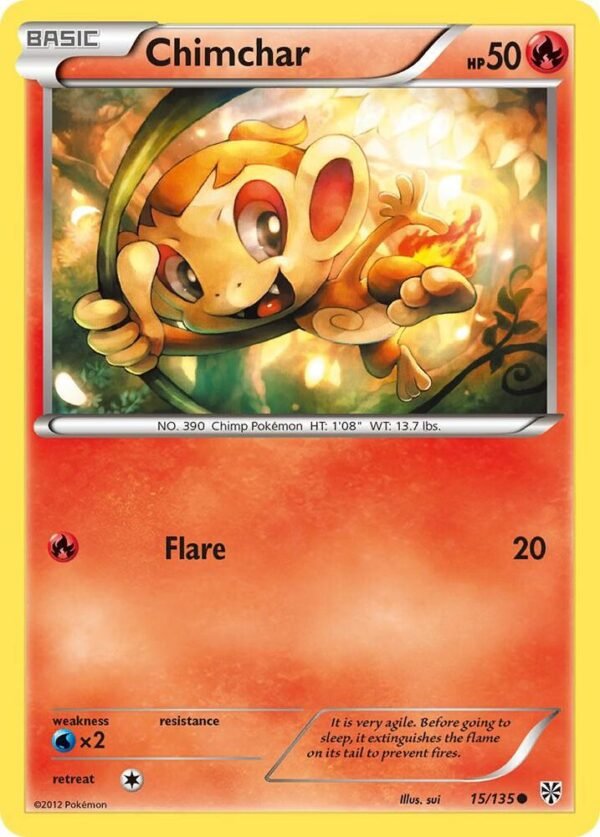 Chimchar 15/135 Reverse Holofoil Plasma Storm Chimchar 15/135 Reverse Holofoil Plasma Storm