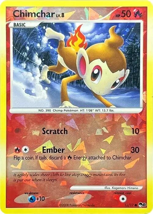Chimchar (Cracked Ice Holo) 012/017 Holofoil POP Series 8 Chimchar (Cracked Ice Holo) 012/017 Holofoil POP Series 8