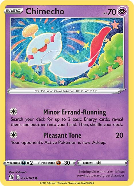 Chimecho 059/163 Reverse Holofoil SWSH05: Battle Styles Chimecho 059/163 Reverse Holofoil SWSH05: Battle Styles