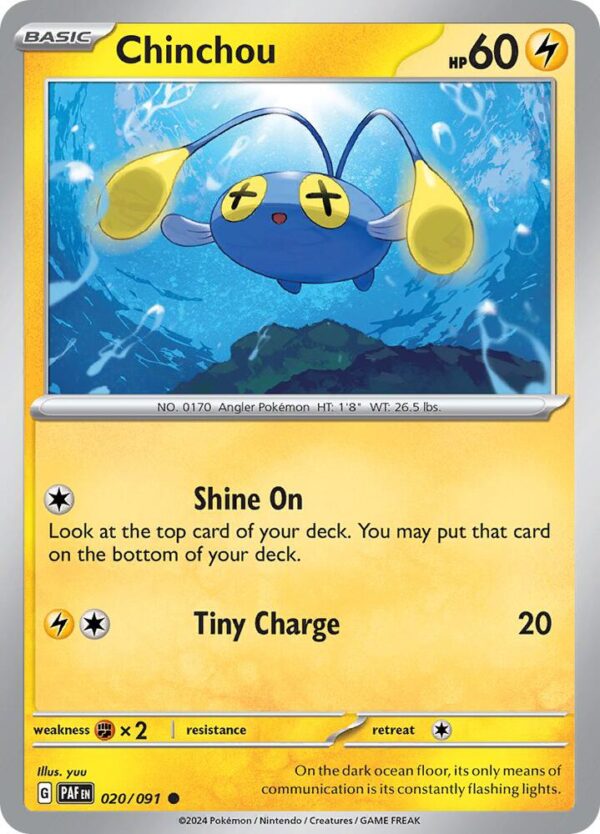 Chinchou 020/091 Reverse Holofoil SV: Paldean Fates