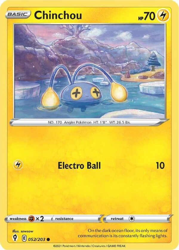 Chinchou 052/203 Normal SWSH07: Evolving Skies