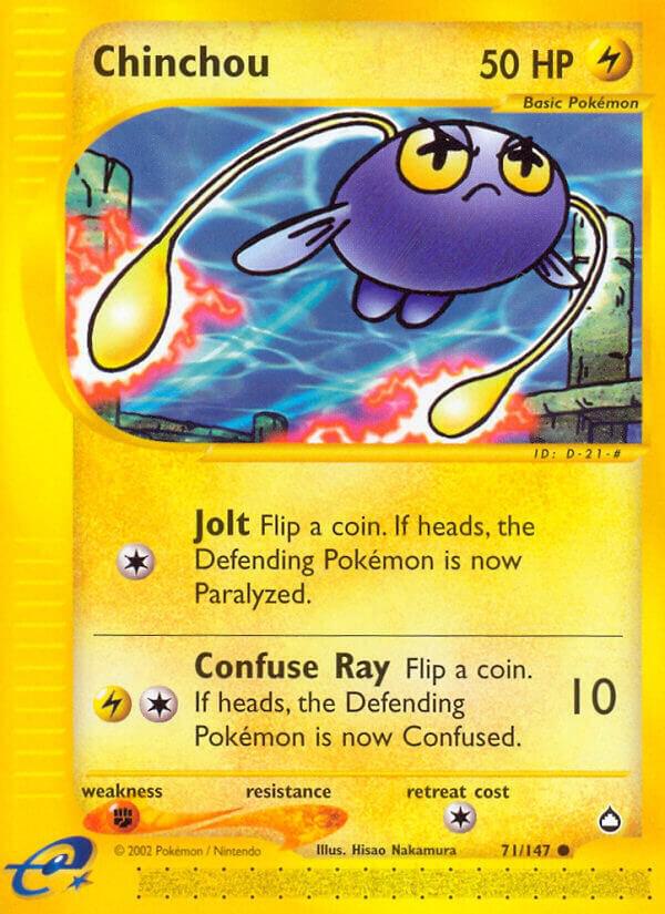 Chinchou (71) 071/147 Reverse Holofoil Aquapolis Chinchou (71) 071/147 Reverse Holofoil Aquapolis