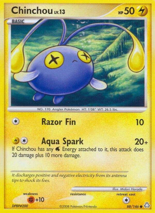 Chinchou (88) 88/146 Reverse Holofoil Legends Awakened Chinchou (88) 88/146 Reverse Holofoil Legends Awakened