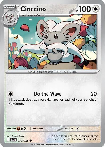 Cinccino 076/086 Reverse Holofoil SV: Black Bolt