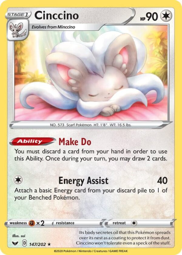 Cinccino 147/202 Reverse Holofoil SWSH01: Sword & Shield Base Set