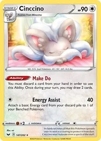 Cinccino | 147/202 | Reverse Holofoil | SWSH01: Sword & Shield Base Set