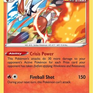 Cinderace 028/198 Reverse Holofoil SWSH06: Chilling Reign Cinderace 028/198 Reverse Holofoil SWSH06: Chilling Reign