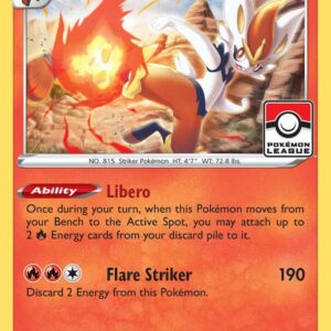 Cinderace 034/202 (Pokemon League) Reverse Holofoil League & Championship Cards Cinderace 034/202 (Pokemon League) Reverse Holofoil League & Championship Cards