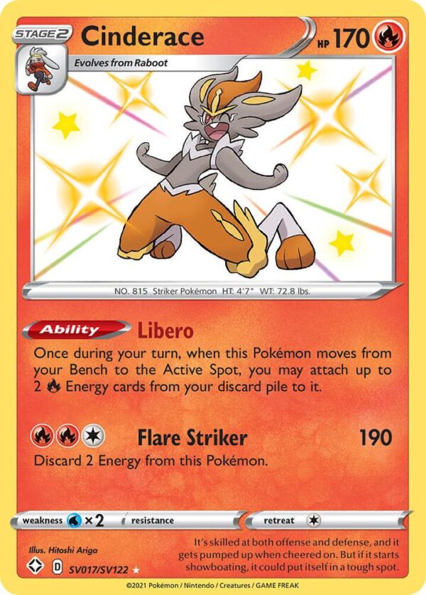 Cinderace SV017/SV122 Holofoil Shining Fates: Shiny Vault