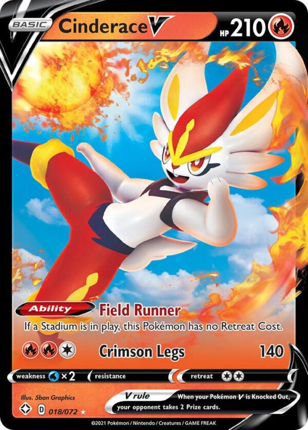 Cinderace V 018/072 Holofoil Shining Fates