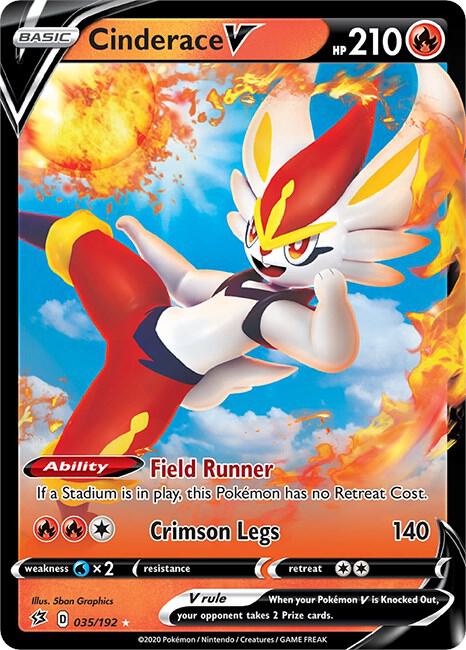 Cinderace V 035/192 Holofoil SWSH02: Rebel Clash