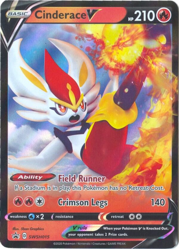 Cinderace V SWSH015 Holofoil SWSH: Sword & Shield Promo Cards