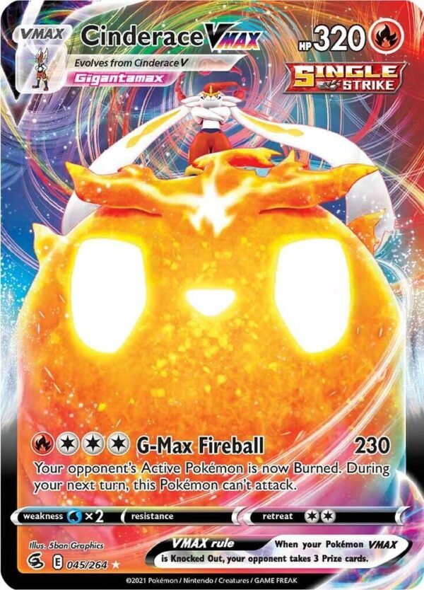 Cinderace VMAX 045/264 Holofoil SWSH08: Fusion Strike