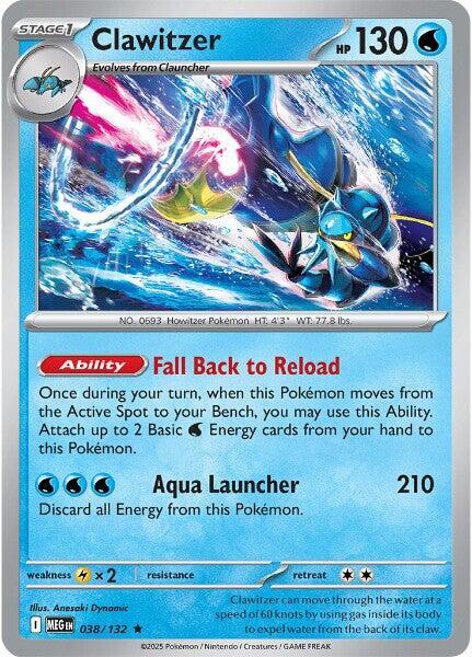 Clawitzer 038/132 Holofoil ME01: Mega Evolution